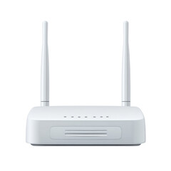 White Wireless Router with Antennas for High-Speed Internet Connectivity and Modern Home Networking Solutions Transparent background or png