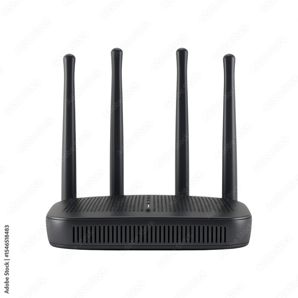 Poster modern wireless router with antennas for high-speed internet connection and enhanced network perform