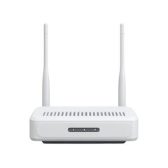 Modern Wireless Router with Dual Antennas for High-Speed Internet Connectivity and Enhanced Network Performance Transparent background or png