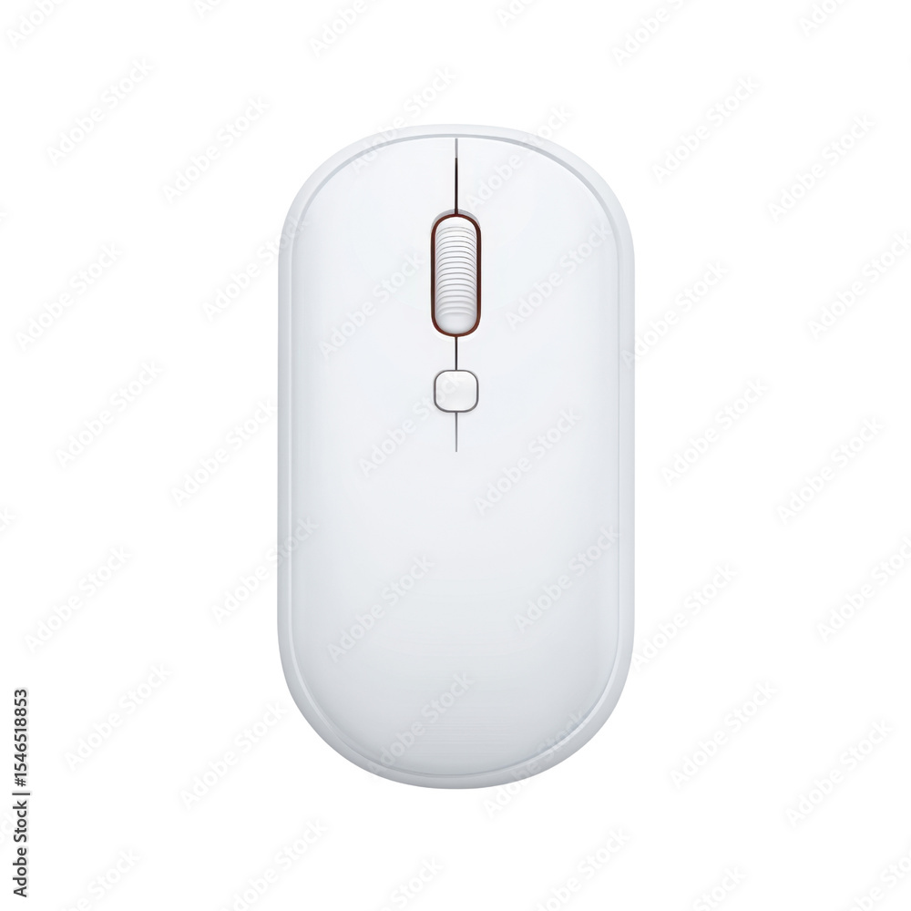 Aufkleber sleek white wireless computer mouse with scroll wheel and ergonomic design for modern workstations a