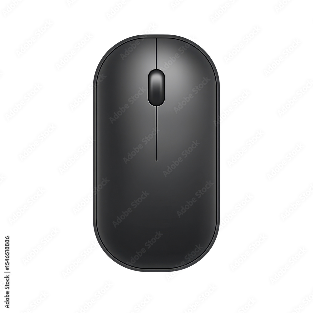 Poster black wireless computer mouse with minimalistic design for efficient daily use in home office setup 