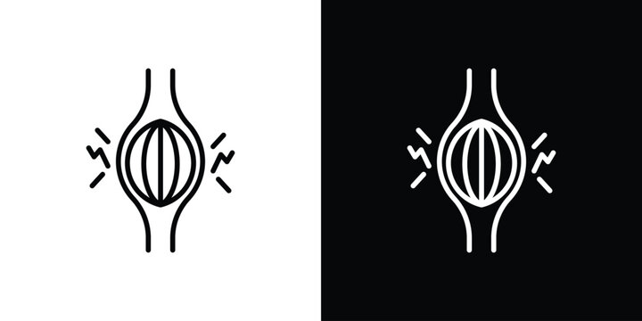 Muscle pain icon in black. flat graphic vector icon
