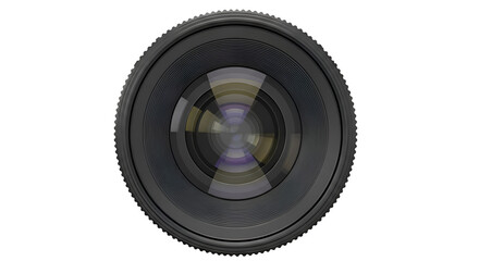 Camera Lens Shows Optical Clarity with Transparent Background