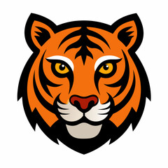 Cartoon tiger head illustration mascot logo design