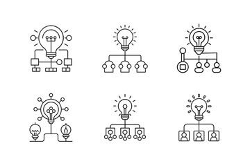 line art icon that represents creating a concept vector