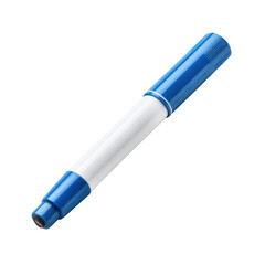 Blue Marker with White Barrel Against a Clean White Background for Art and Design Use Transparent background or png