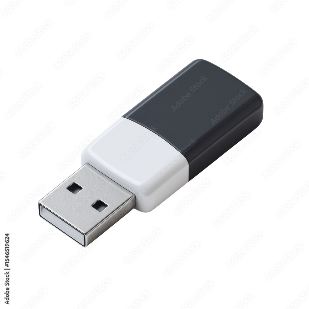 Poster modern usb flash drive with simple design on a white background for technology and data storage conc