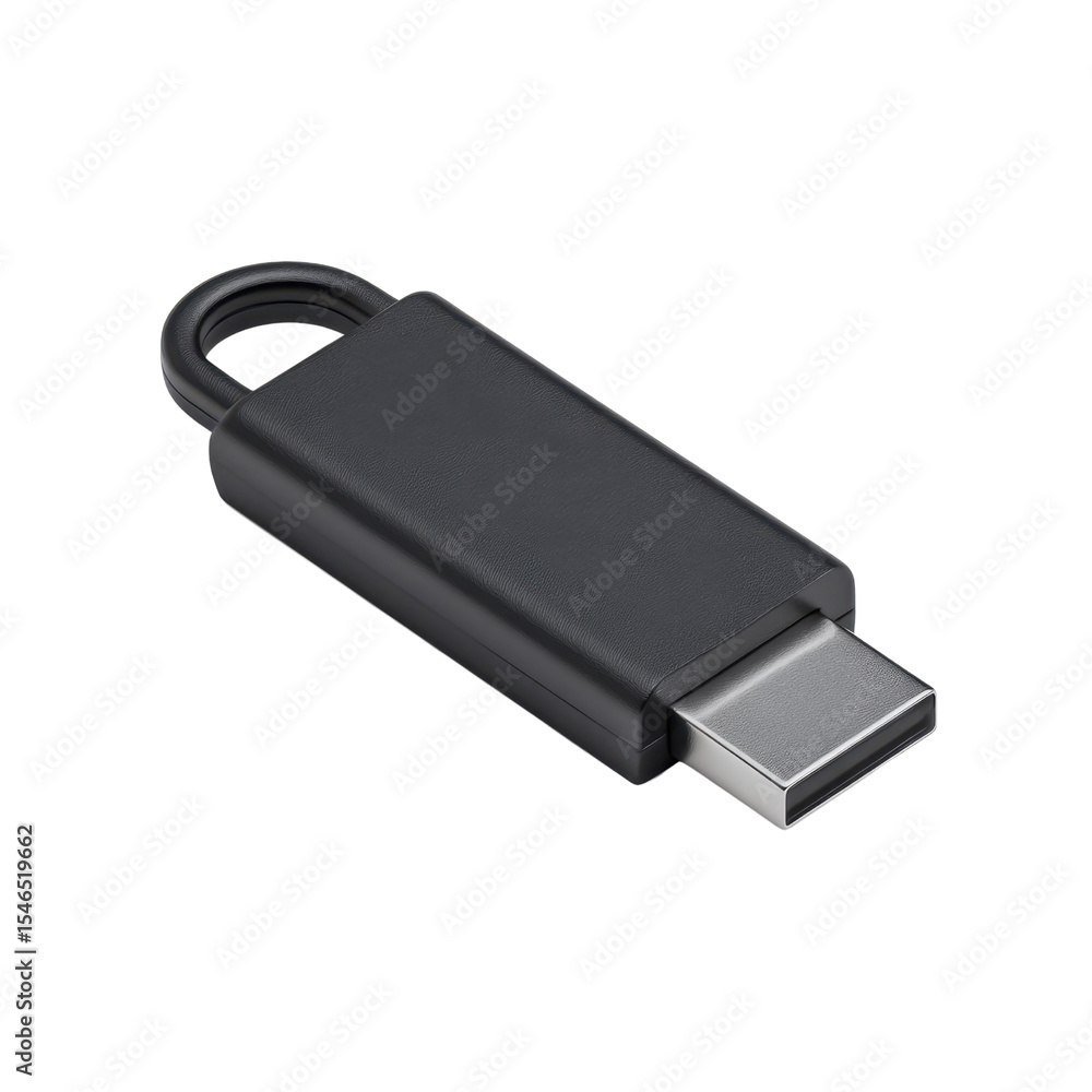 Poster black usb flash drive isolated on white background with minimal design and simple shape for data sto