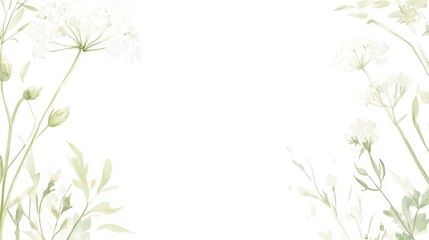 Obraz premium Queen Anne's Lace is depicted in a watercolor painting as a botanical illustration of a wildflower set against a white background, ideal for art prints and nature-inspired designs