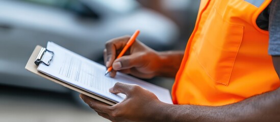 Man's hand holding a burning match over a business document on a table