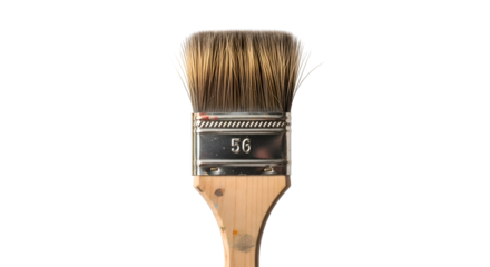 Paintbrush with Transparent Background,  Shows Bristles and Handle,  Close-up View