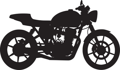 Classic motorcycle silhouette side view illustration