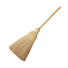 Classic Broom with Long Wooden Handle for Cleaning and Sweeping Floors in Domestic and Commercial Settings Transparent background or png