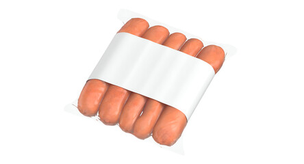 A pack of sausages neatly arranged, ready for cooking or grilling.