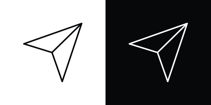 Navigate icon in black. flat graphic vector icon