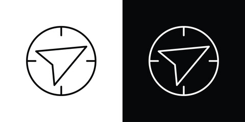 Navigate icon in black. flat graphic vector icon © Vince