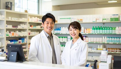 Obraz premium 調剤薬局の薬剤師