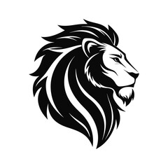 lion head profile with smooth curve vector illustration