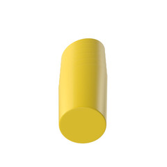 A simple yellow cylindrical object, likely a cup or container, designed for holding liquids or small items.