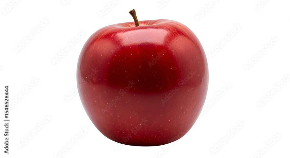 Poster red apple: showcase on transparent background, image resource for design projects