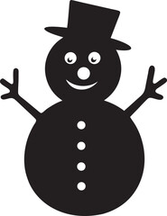 winter snowman silhouette, snowman vector, snowman icon, Christmas icon logo vector illustration on white background
