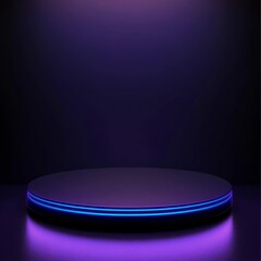 Glowing Blue Light on Purple Background