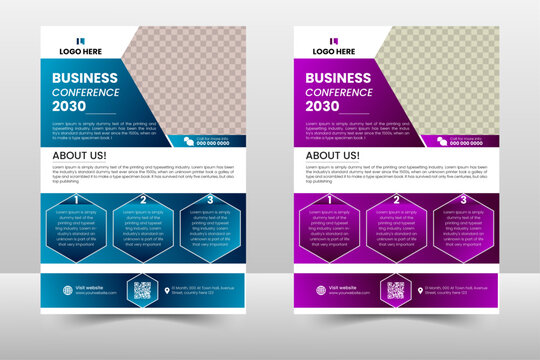 Modern Colorful business conference flyer template Design Corporate promotional Conference flyer layout