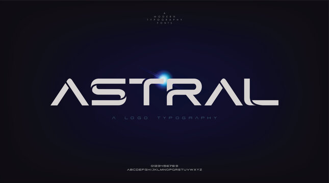 Astral, creative modern alphabet fonts typography abstract decorative sport game technology fashion digital future creative logo design font 