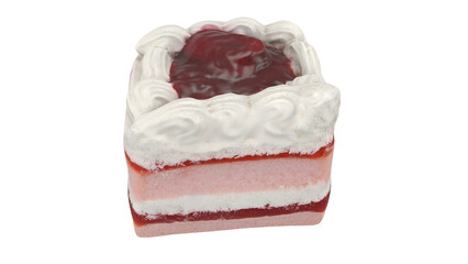 A colorful layered dessert featuring whipped cream and fruit topping, perfect for celebrations and...