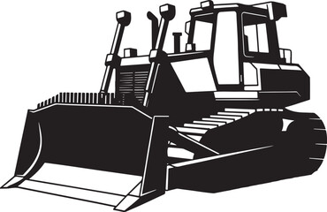 Bulldozer silhouette vector illustration graphic