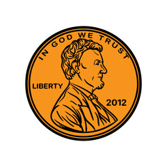 Money Coin US Svg, 1 Cent Penny President Currency Svg, Collecting, Success Business, Cash Design Element Logo, SVG Files for Cricut