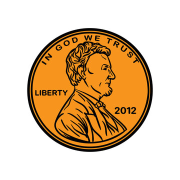 Money Coin US Svg, 1 Cent Penny President Currency Svg, Collecting, Success Business, Cash Design Element Logo, SVG Files for Cricut