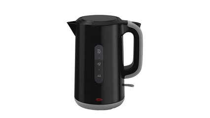 A sleek black electric kettle designed for boiling water quickly and efficiently.