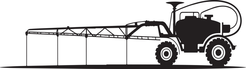 Naklejka premium Agricultural sprayer tractor silhouette illustration