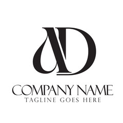 Letter AD or DA Luxury Vector Logo Design for Fashion, Jewelry, and Boutique. 標誌設計, ロゴデザイン, Diseño de logotipo