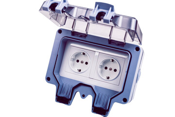 Waterproof electrical outlet designed for outdoor use in residential or commercial applications