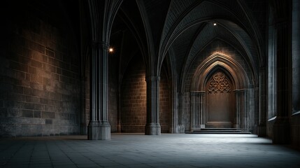 Fototapeta premium Mysterious Gothic Architecture Interior Design
