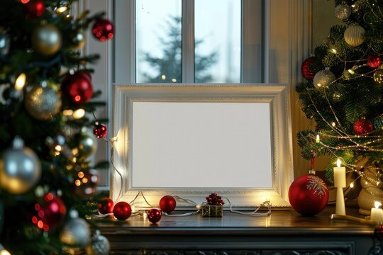 Merry Christmas and Happy New Year Theme Design for Picture Frame Background