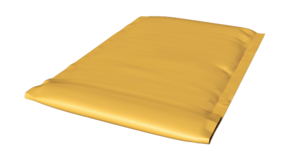 A flat, golden, padded envelope commonly used for mailing fragile items.