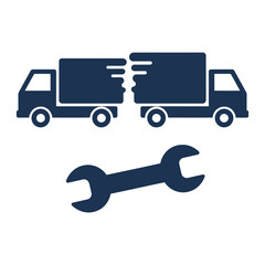Truck Repair and Maintenance Icon – Vehicle Service and Logistics Symbol Illustration