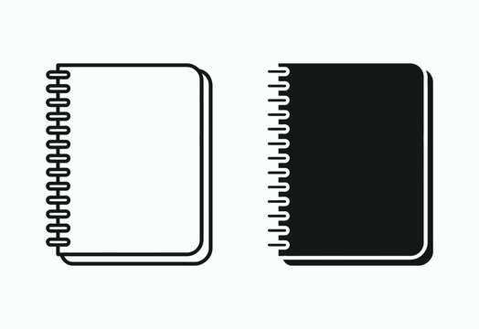Spiral notebook icons black and white design