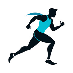 man running silhouette vector art