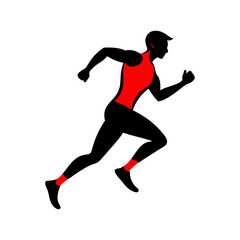 man running silhouette vector art