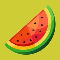 Geometric watermelon slice summer fruit illustration