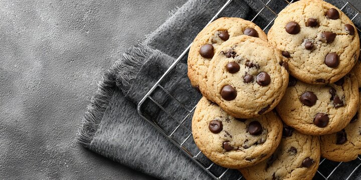 chocolate chip cookies top view - Powered by Adobe
