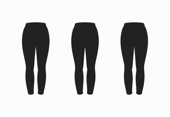 Three black leggings silhouettes different body types