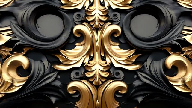 Ornate Black and Gold Decorative Design