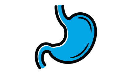 Simple Filled Outline Illustration of a Human Stomach