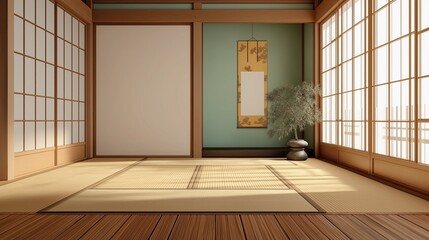 Serene Traditional Japanese Interior Design Space