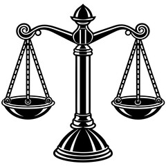 Scales of justice isolated on white background